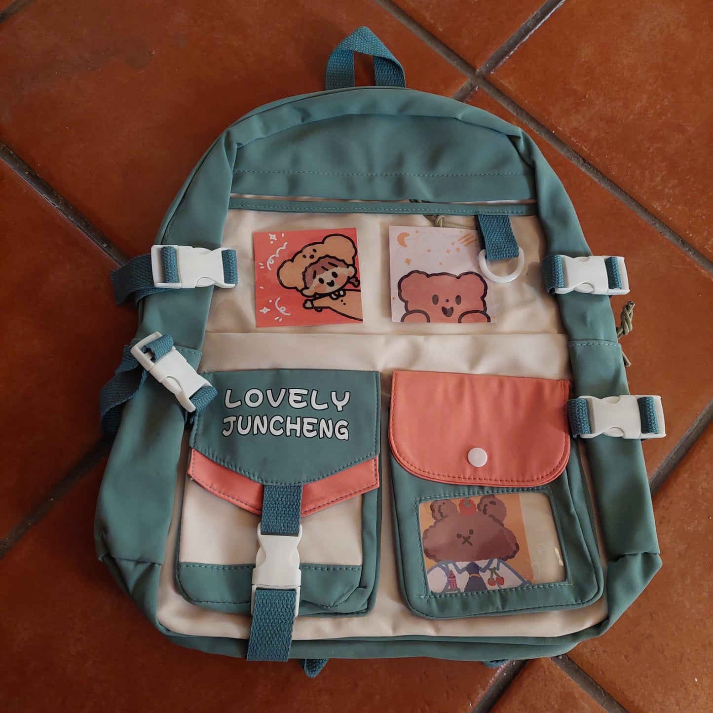 Mochila Para Niños Escolar Kawaii -VERDE