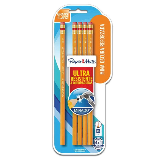 1  Lápiz con Goma Número 2 Hexagonal Blíster con 4 Piezas Mirado