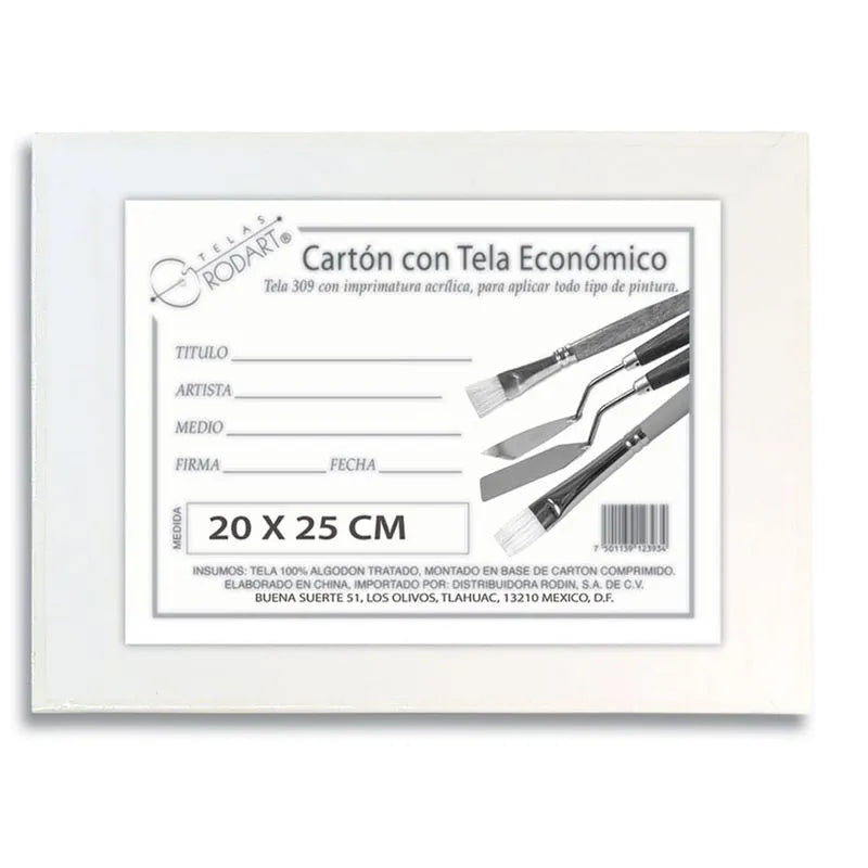 Lienzo para Pintura Chico de 20 x 25 cm Cartón con Tela Económico Rodart