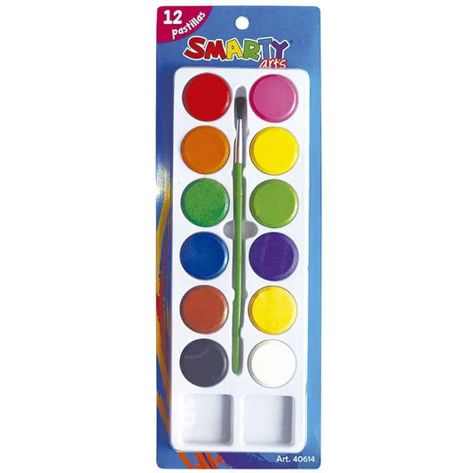 Acuarela de Plástico con 12 Colores Smarty