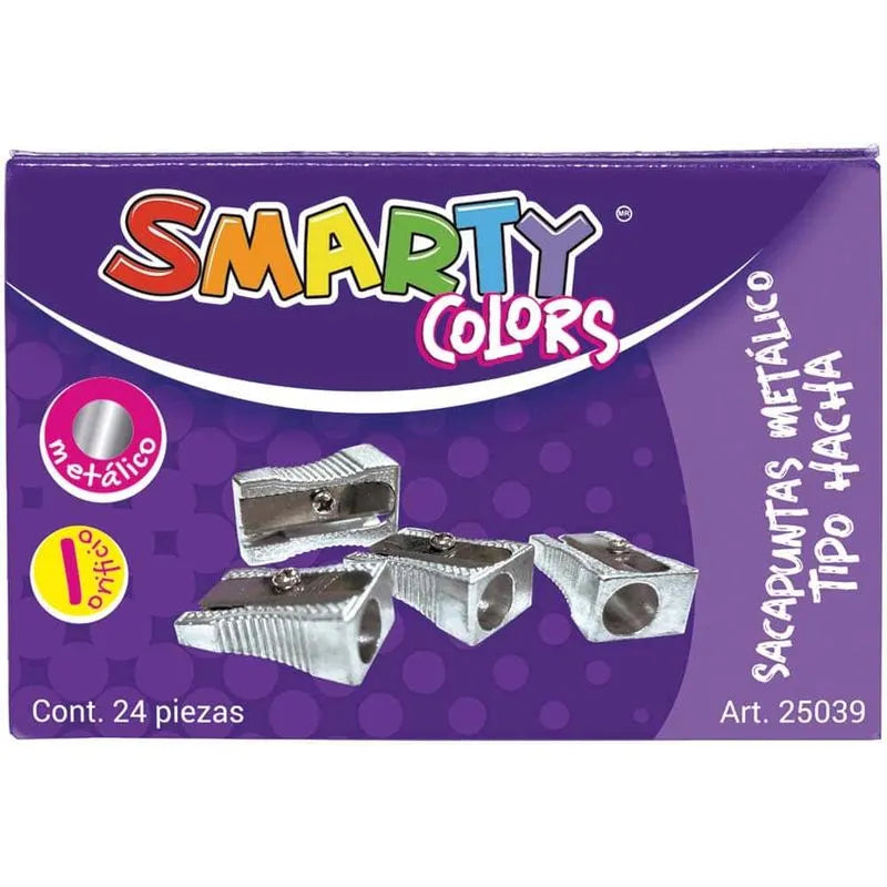 Sacapuntas De Metal Tipo Hacha Caja Con 24 Piezas Smarty