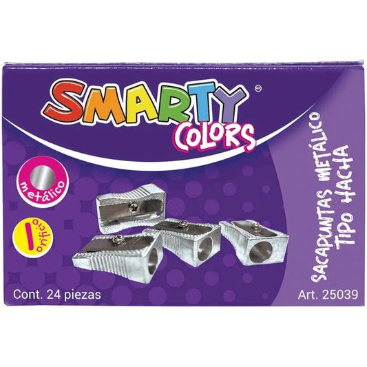 Sacapuntas De Metal Tipo Hacha Caja Con 24 Piezas Smarty