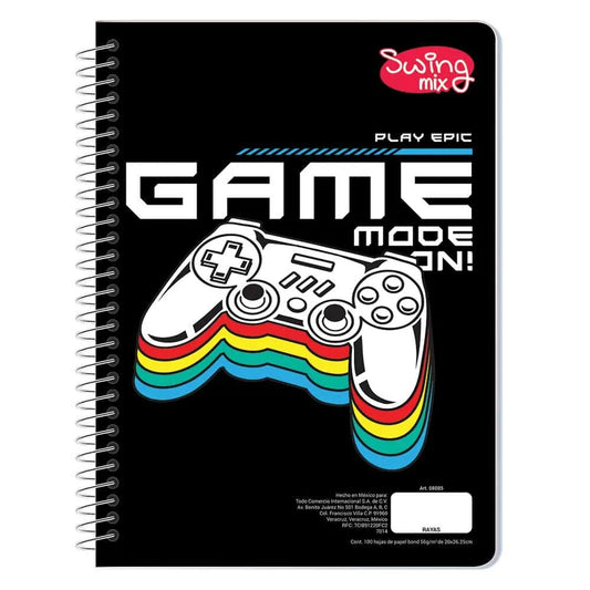 Cuaderno Espiral de 100 Hojas Profesional de Raya Swing Mix