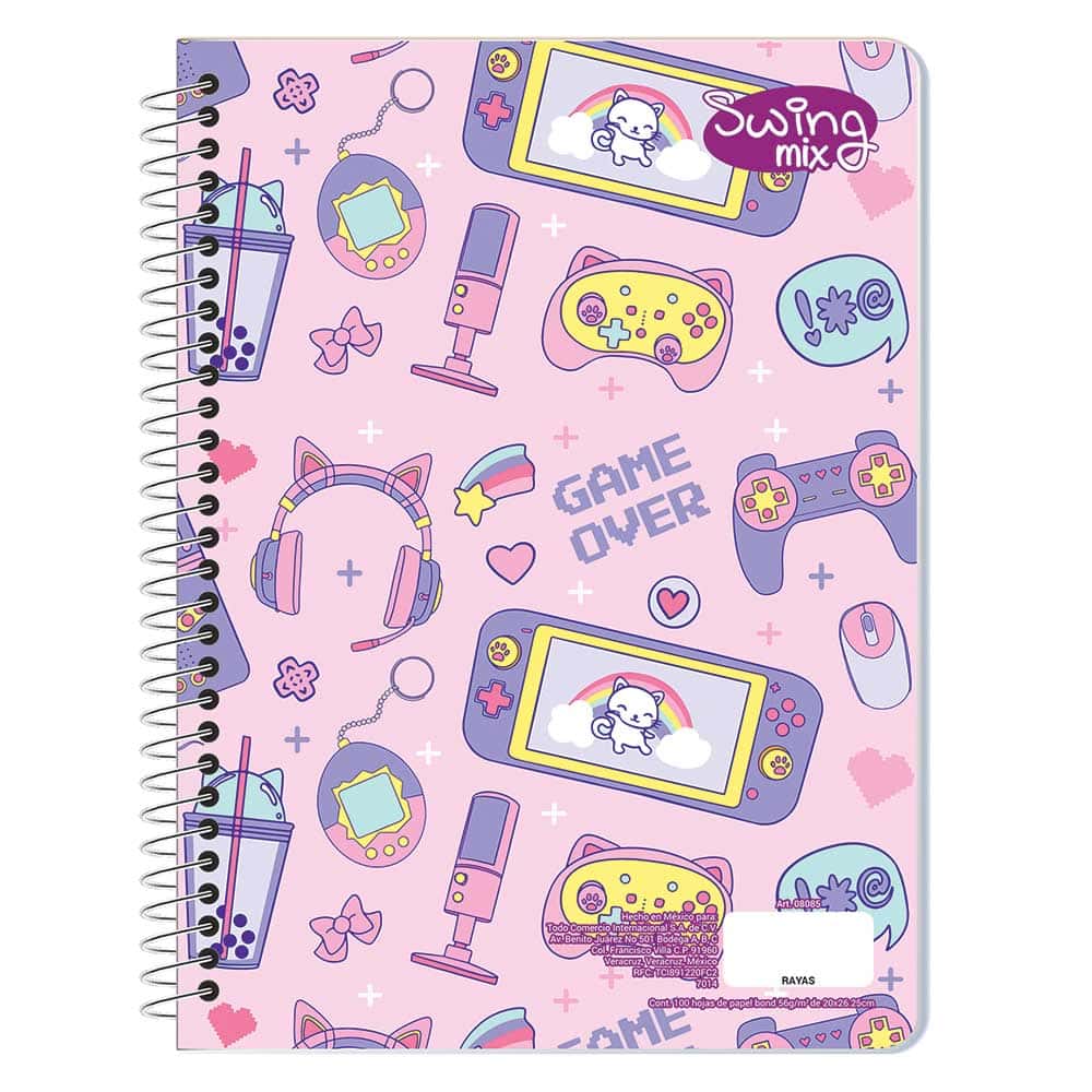 Cuaderno Espiral de 100 Hojas Profesional de Raya Swing Mix