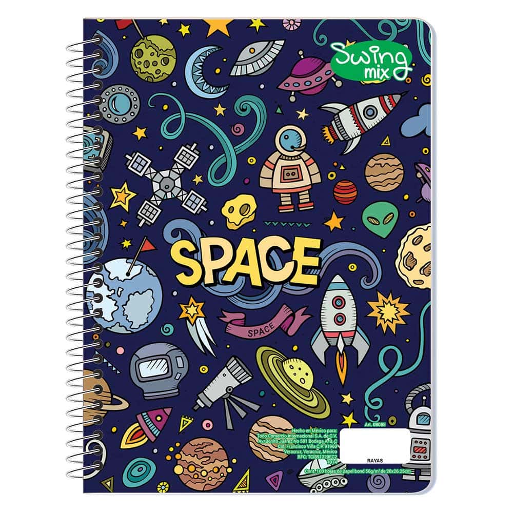 Cuaderno Espiral de 100 Hojas Profesional de Raya Swing Mix