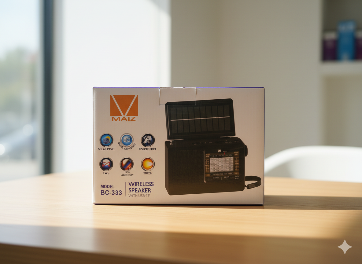 Radio, Fm, Am, Marca Maíz, Panel Solar Bluetooth, Usb.