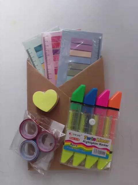 KIT PARA LECTURA Y NOTAS  ESCUELA Y OFICINA ✏🖍📕📖📗📘📔
